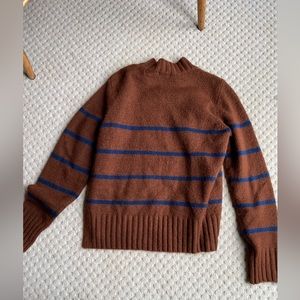 Brown, blue stripped sweater.